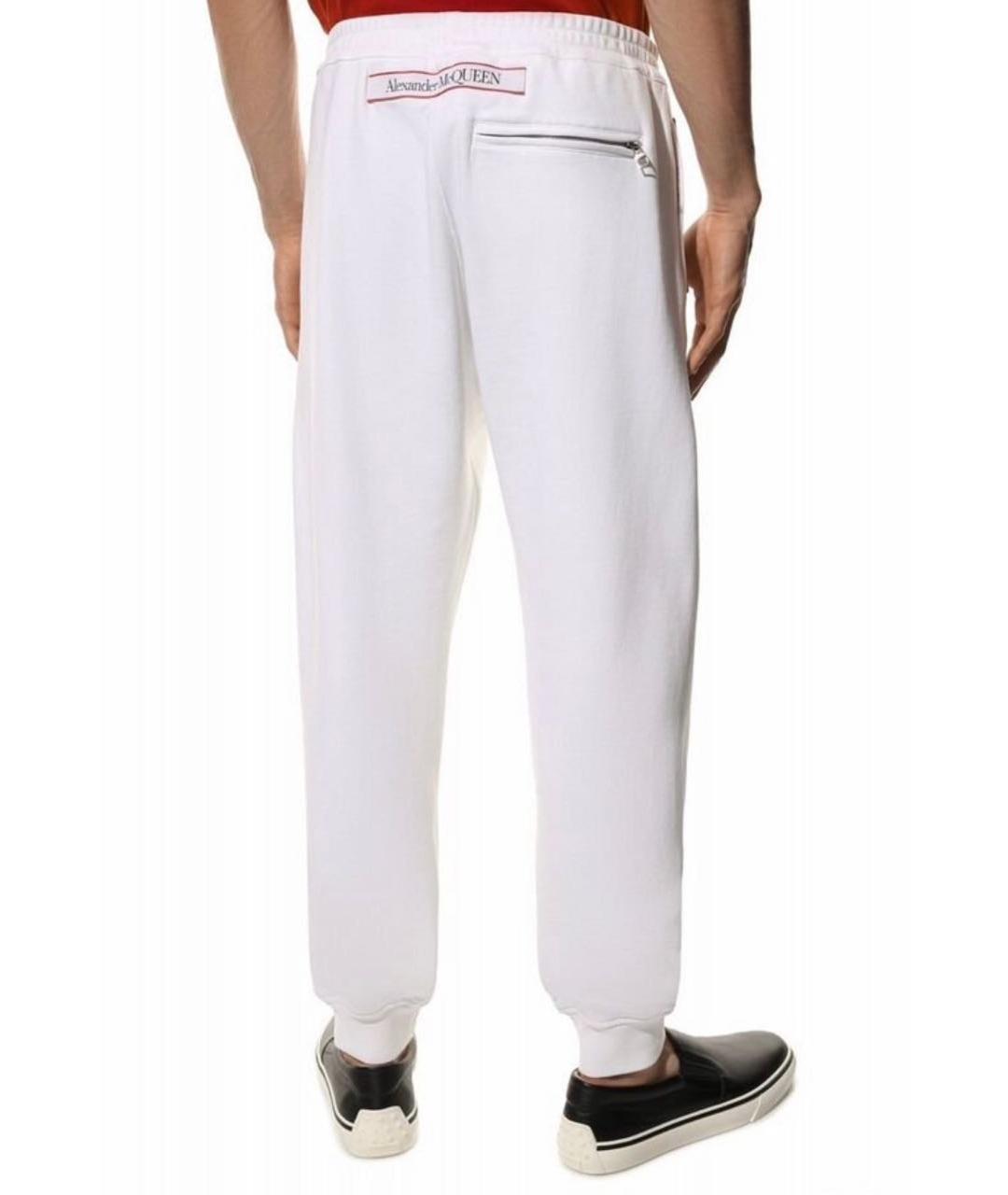 ALEXANDER MCQUEEN Белые хлопковые повседневные брюки, фото 2