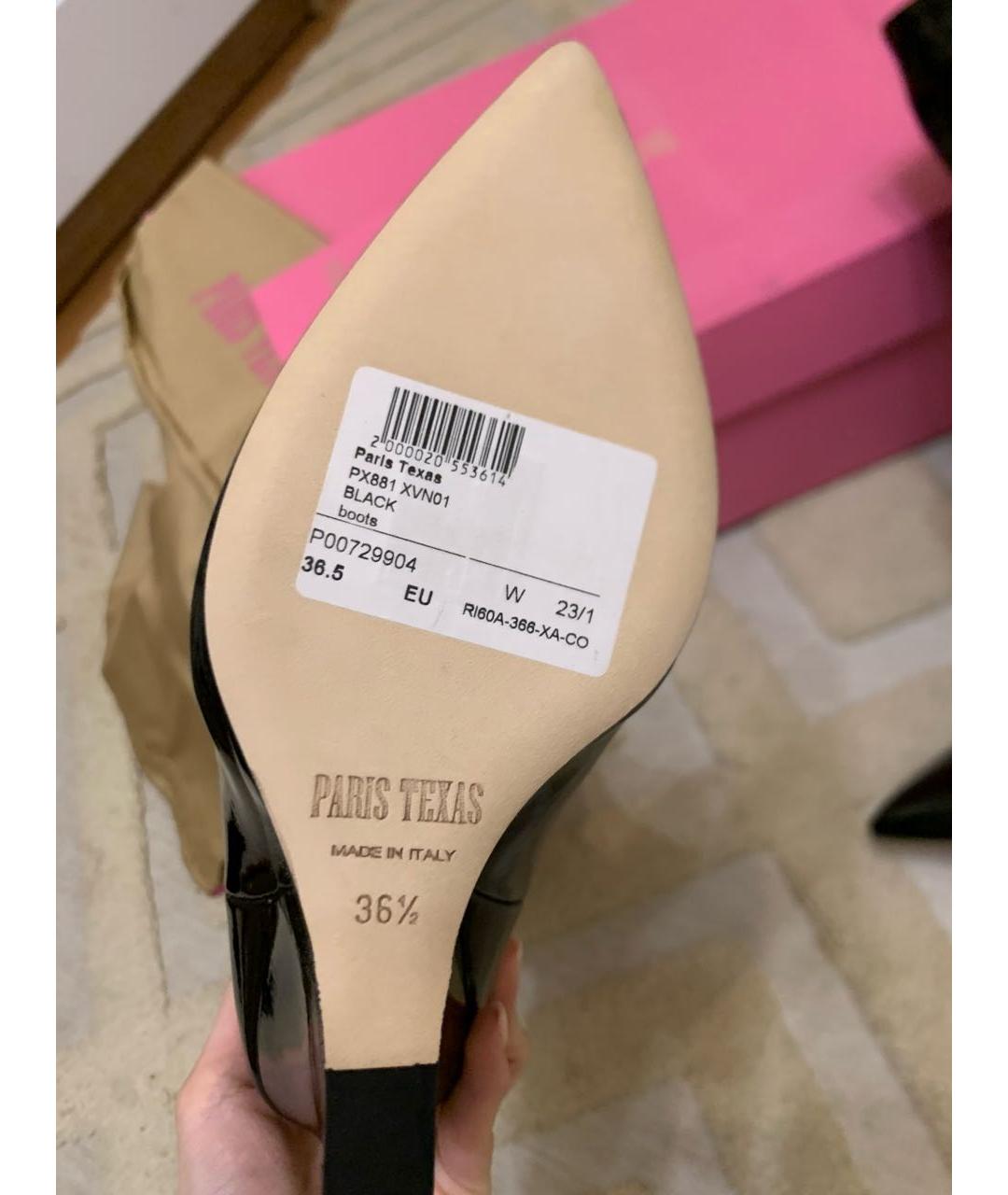 PARIS TEXAS Черные сапоги из лакированной кожи, фото 3