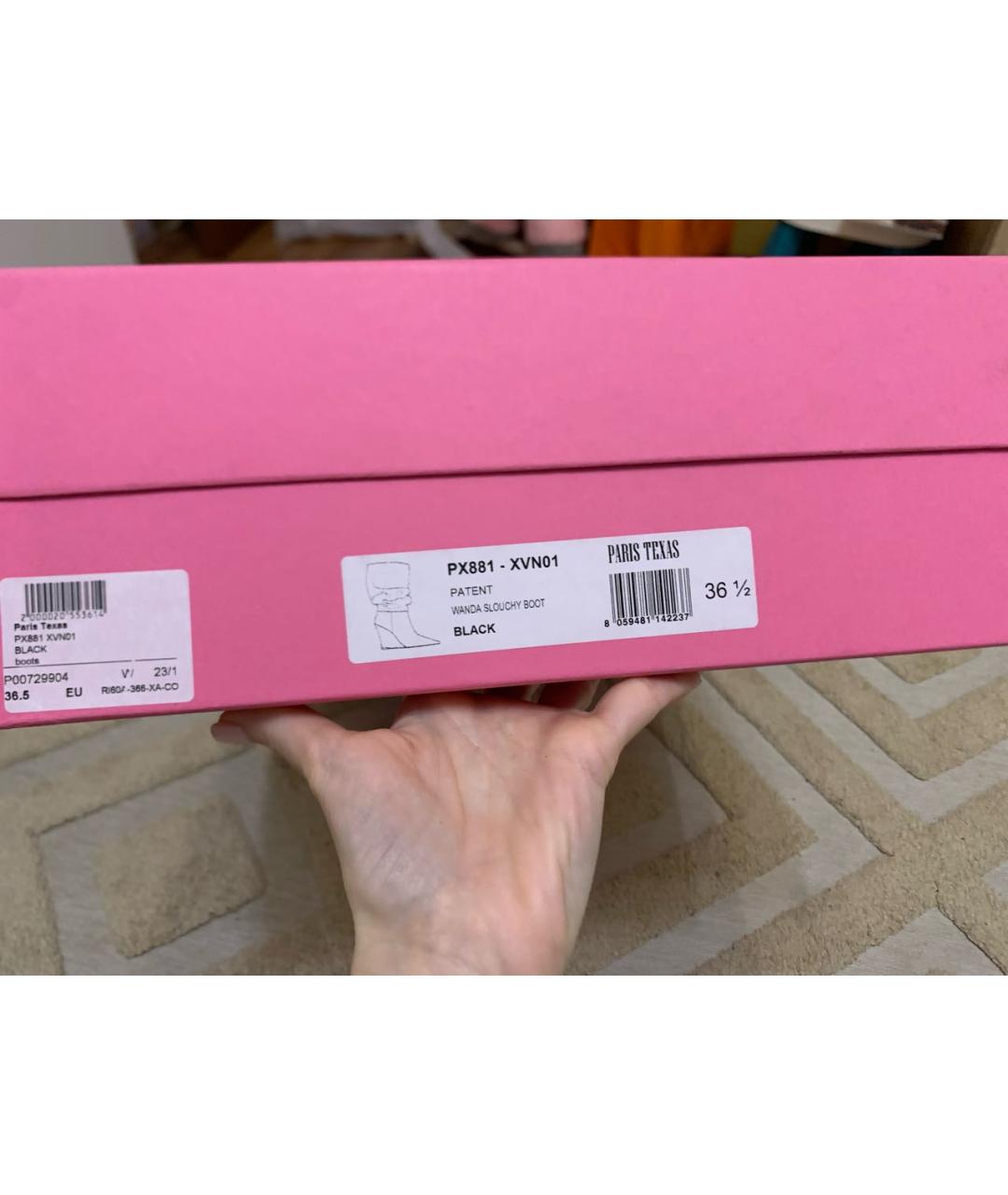 PARIS TEXAS Черные сапоги из лакированной кожи, фото 4