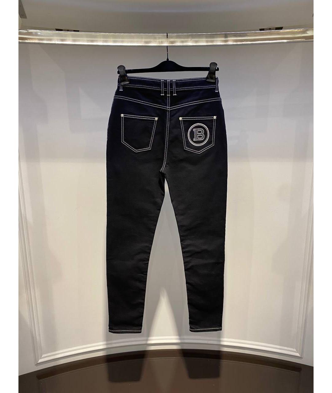 BALMAIN Черные хлопковые джинсы слим, фото 2