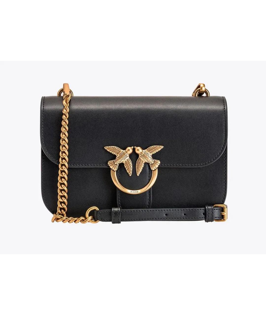 PINKO Черная кожаная сумка через плечо, фото 9