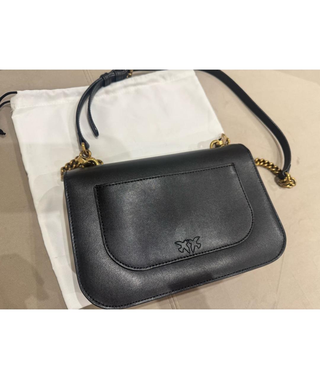 PINKO Черная кожаная сумка через плечо, фото 4