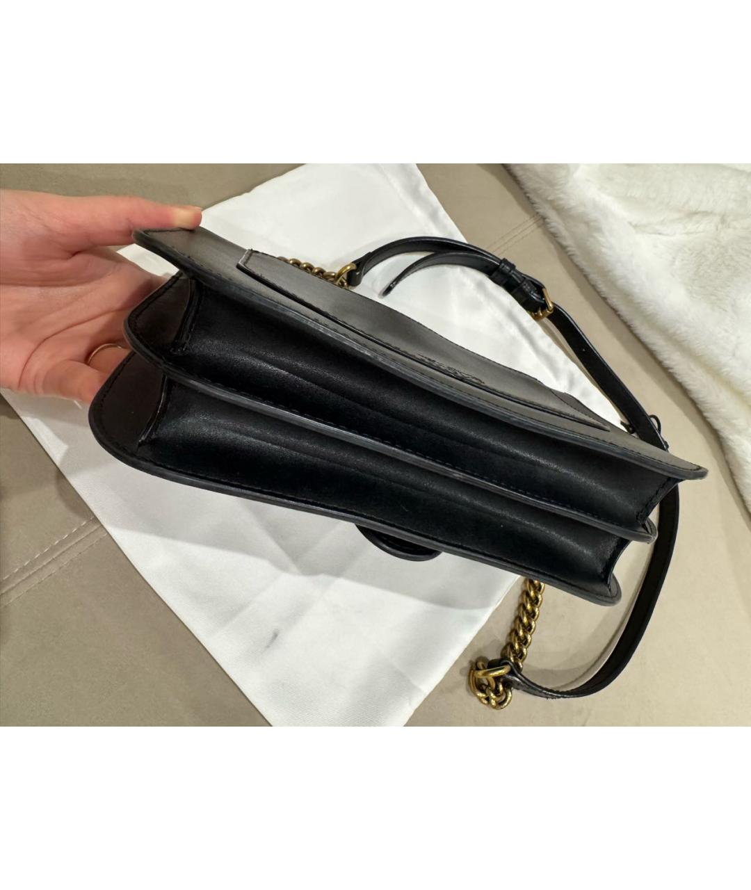 PINKO Черная кожаная сумка через плечо, фото 7