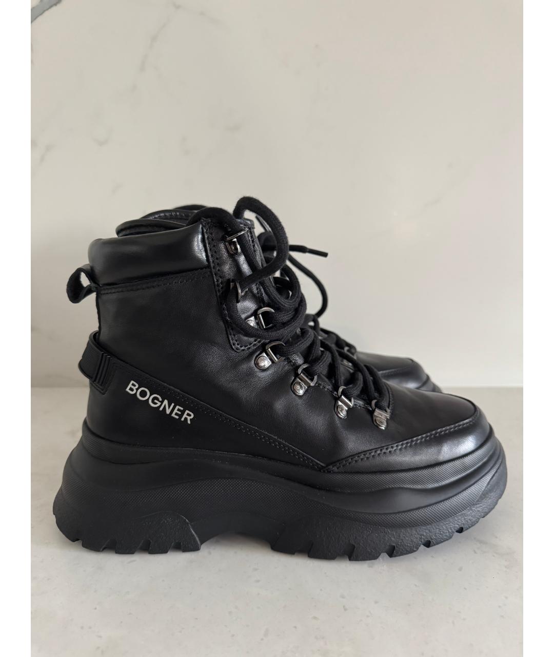 BOGNER Черные кожаные ботинки, фото 6