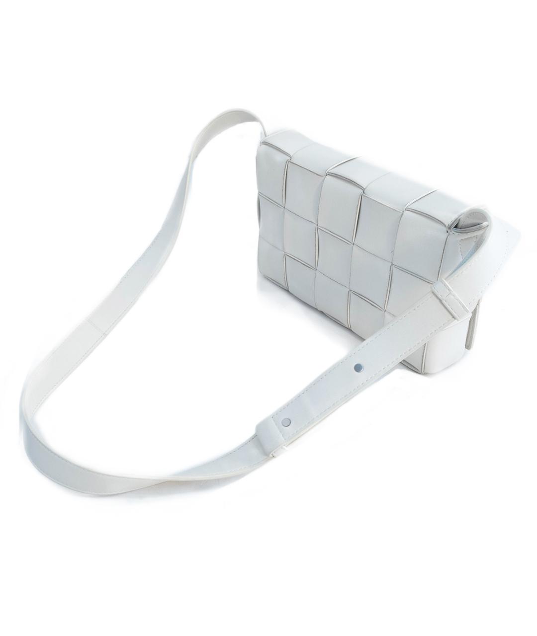 BOTTEGA VENETA Белая кожаная сумка через плечо, фото 3