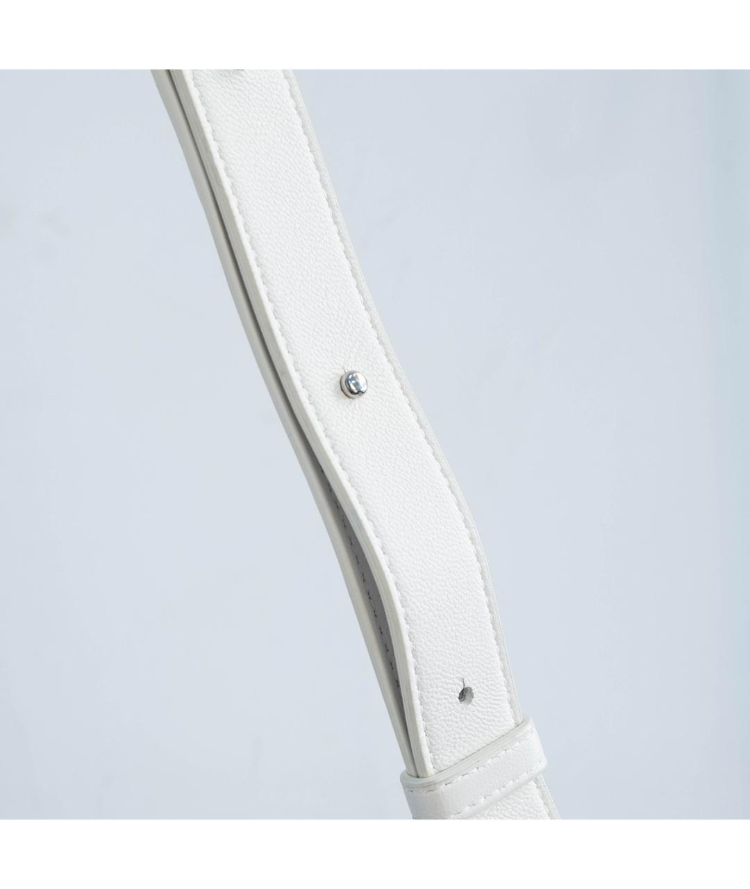 BOTTEGA VENETA Белая кожаная сумка через плечо, фото 5