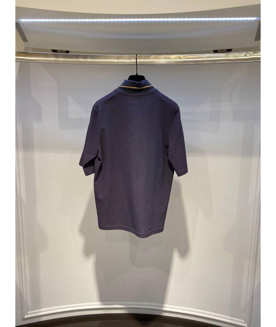 BALMAIN Темно-синяя хлопковая футболка, фото 2