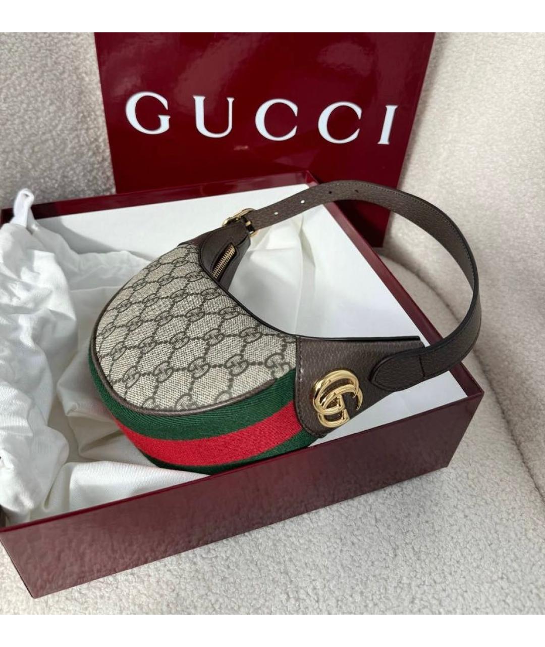 GUCCI Коричневая сумка с короткими ручками, фото 5