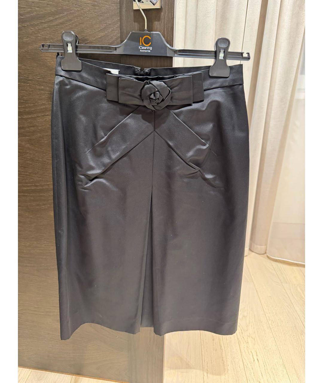 MOSCHINO Черная полиэстеровая юбка миди, фото 4