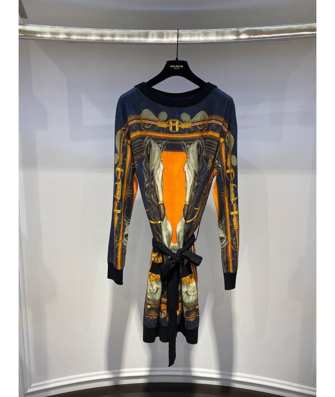 BALMAIN Мульти шерстяное повседневное платье, фото 4