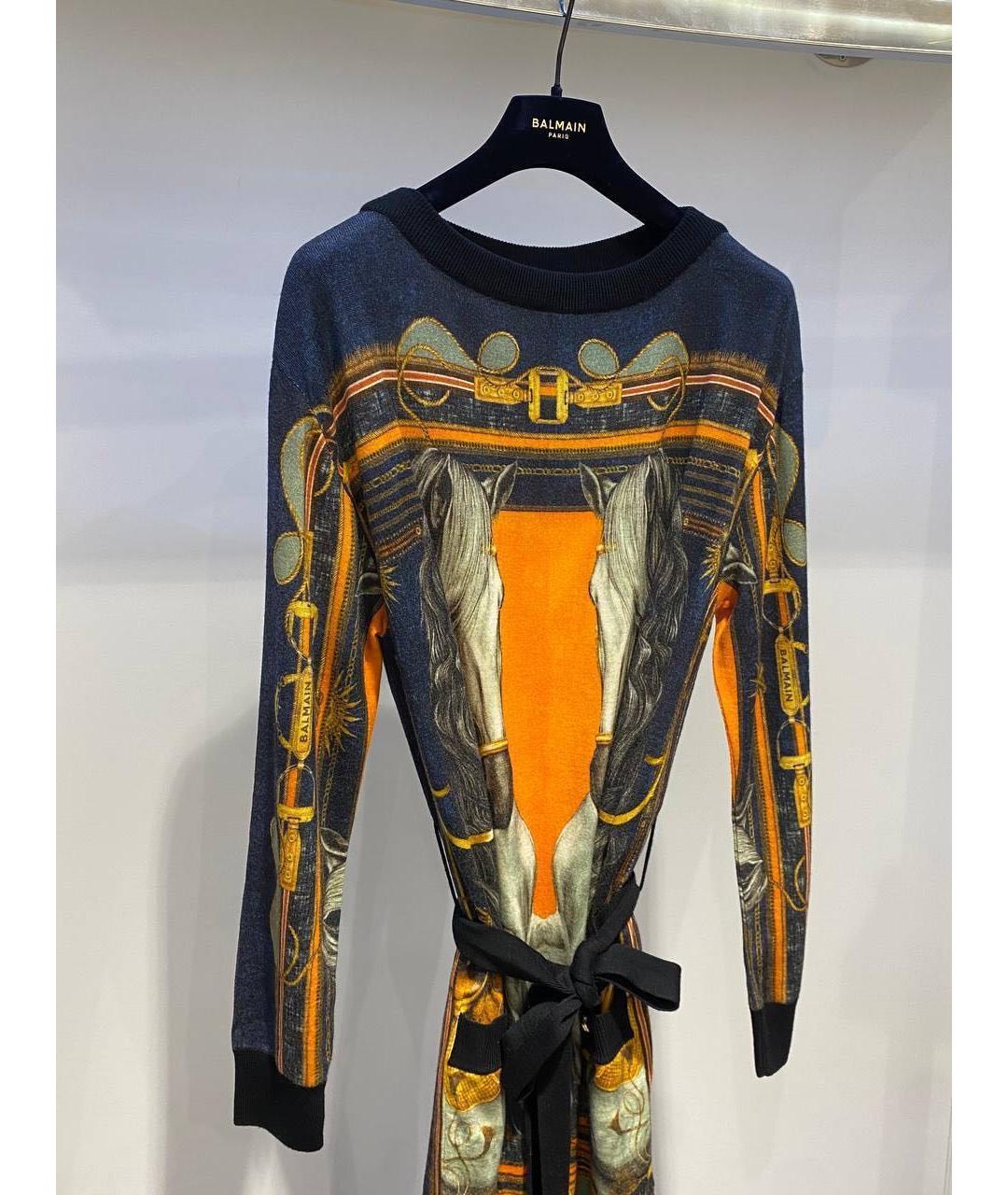 BALMAIN Мульти шерстяное повседневное платье, фото 3