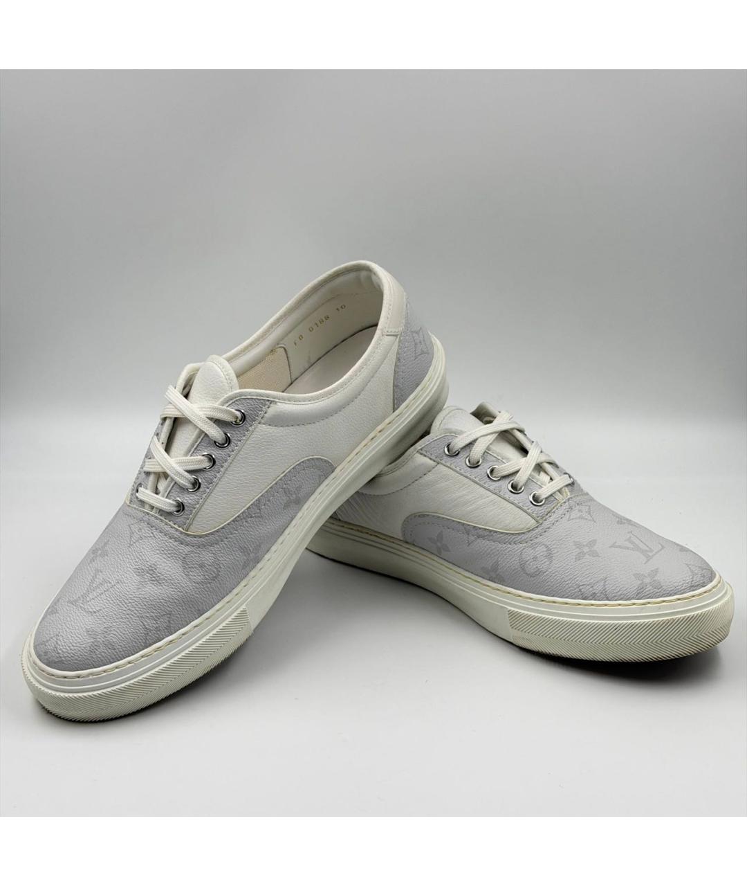 LOUIS VUITTON Серые кожаные низкие кроссовки / кеды, фото 3