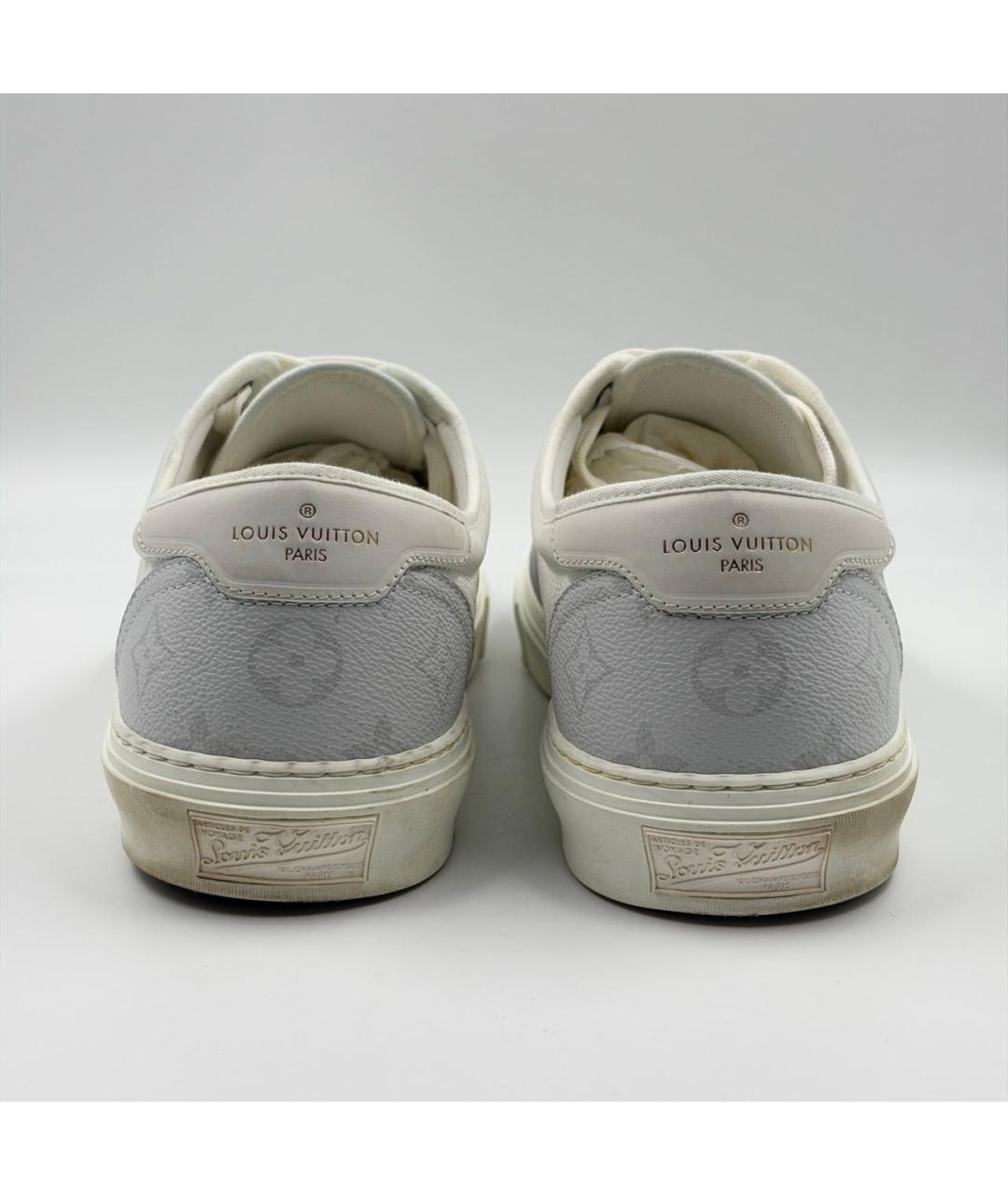 LOUIS VUITTON Серые кожаные низкие кроссовки / кеды, фото 4