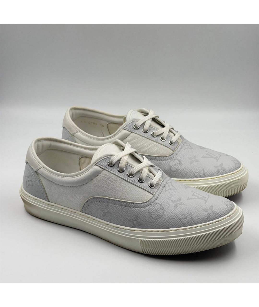 LOUIS VUITTON Серые кожаные низкие кроссовки / кеды, фото 5