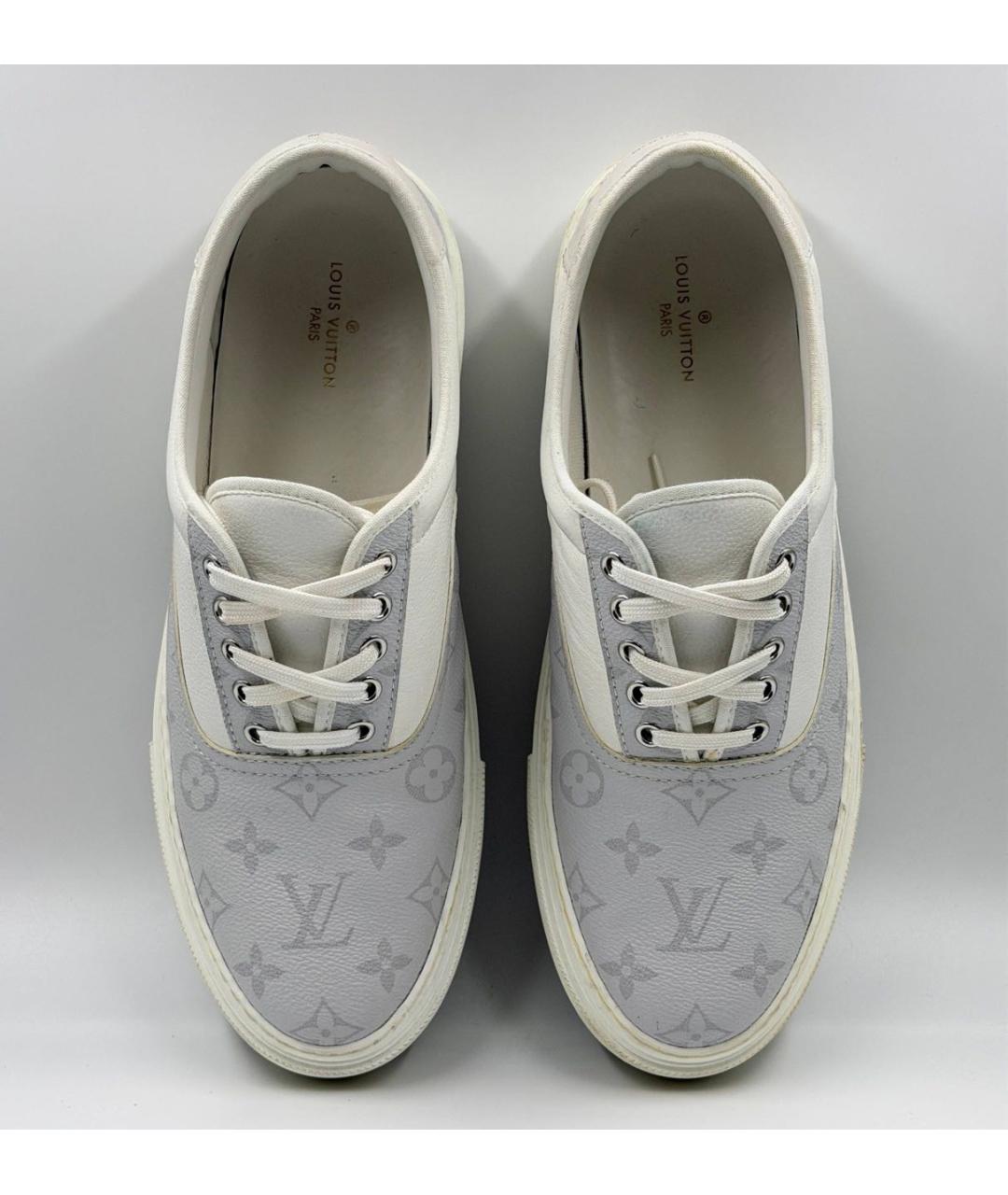 LOUIS VUITTON Серые кожаные низкие кроссовки / кеды, фото 2