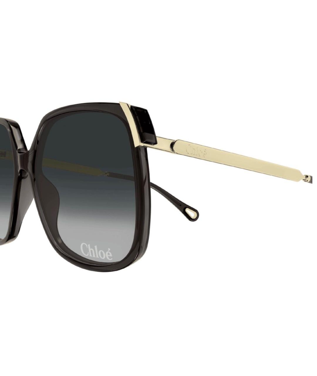 CHLOE Черные пластиковые солнцезащитные очки, фото 3