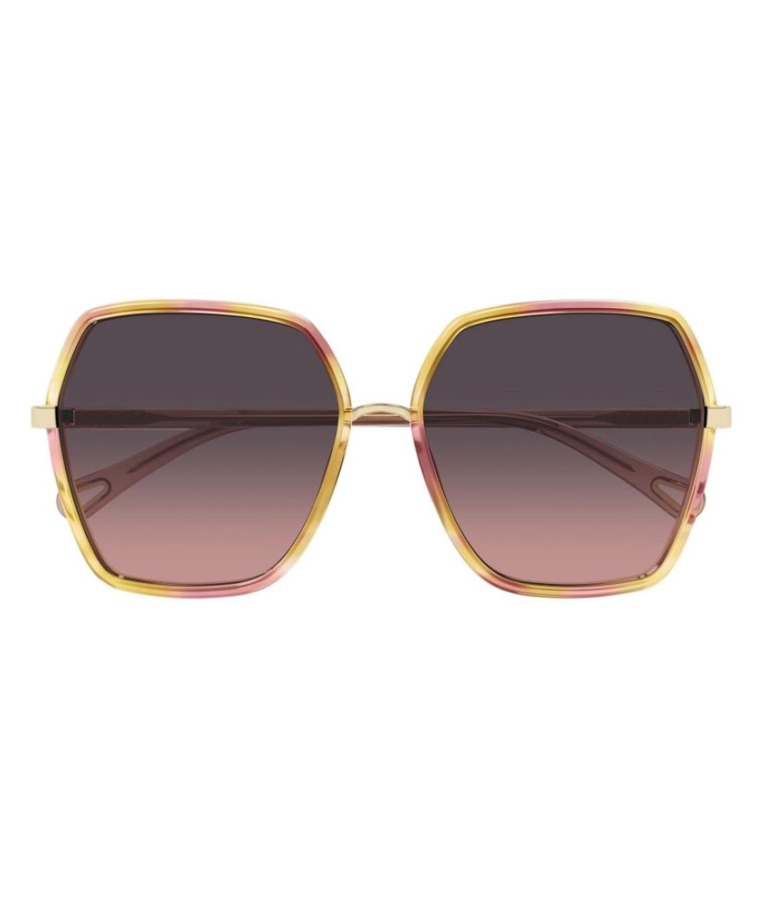 CHLOE Розовые пластиковые солнцезащитные очки, фото 2