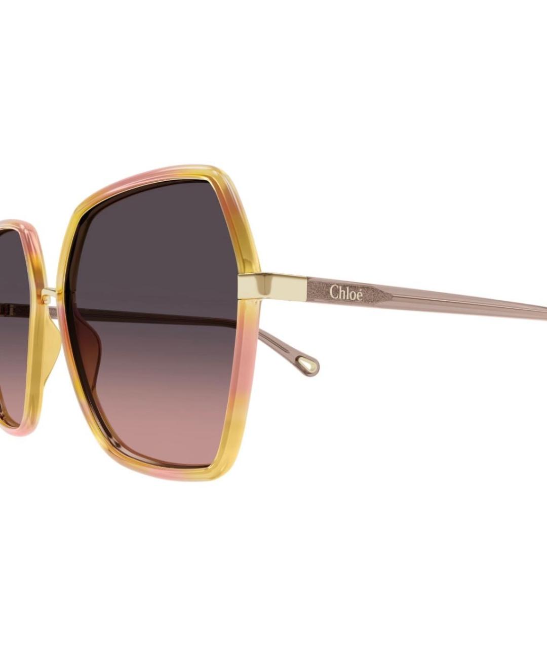 CHLOE Розовые пластиковые солнцезащитные очки, фото 3