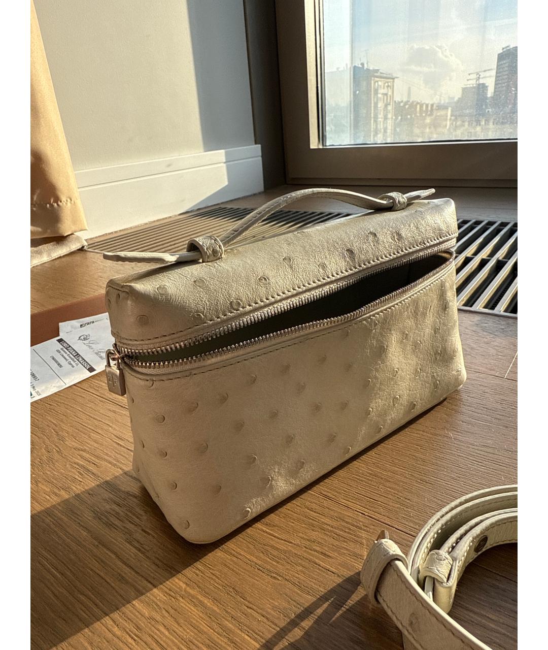 LORO PIANA Серая сумка через плечо из экзотической кожи, фото 2