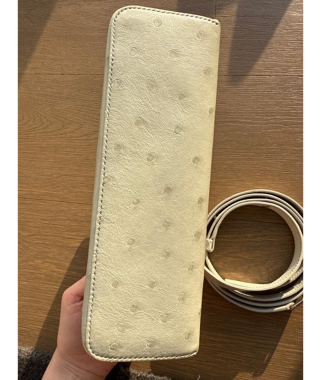 LORO PIANA Серая сумка через плечо из экзотической кожи, фото 6