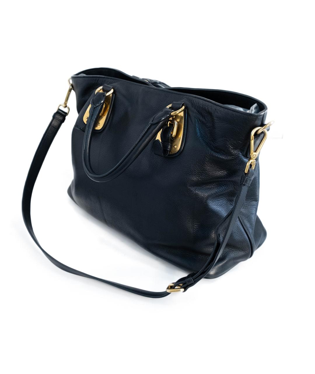 PRADA Черная кожаная сумка тоут, фото 3