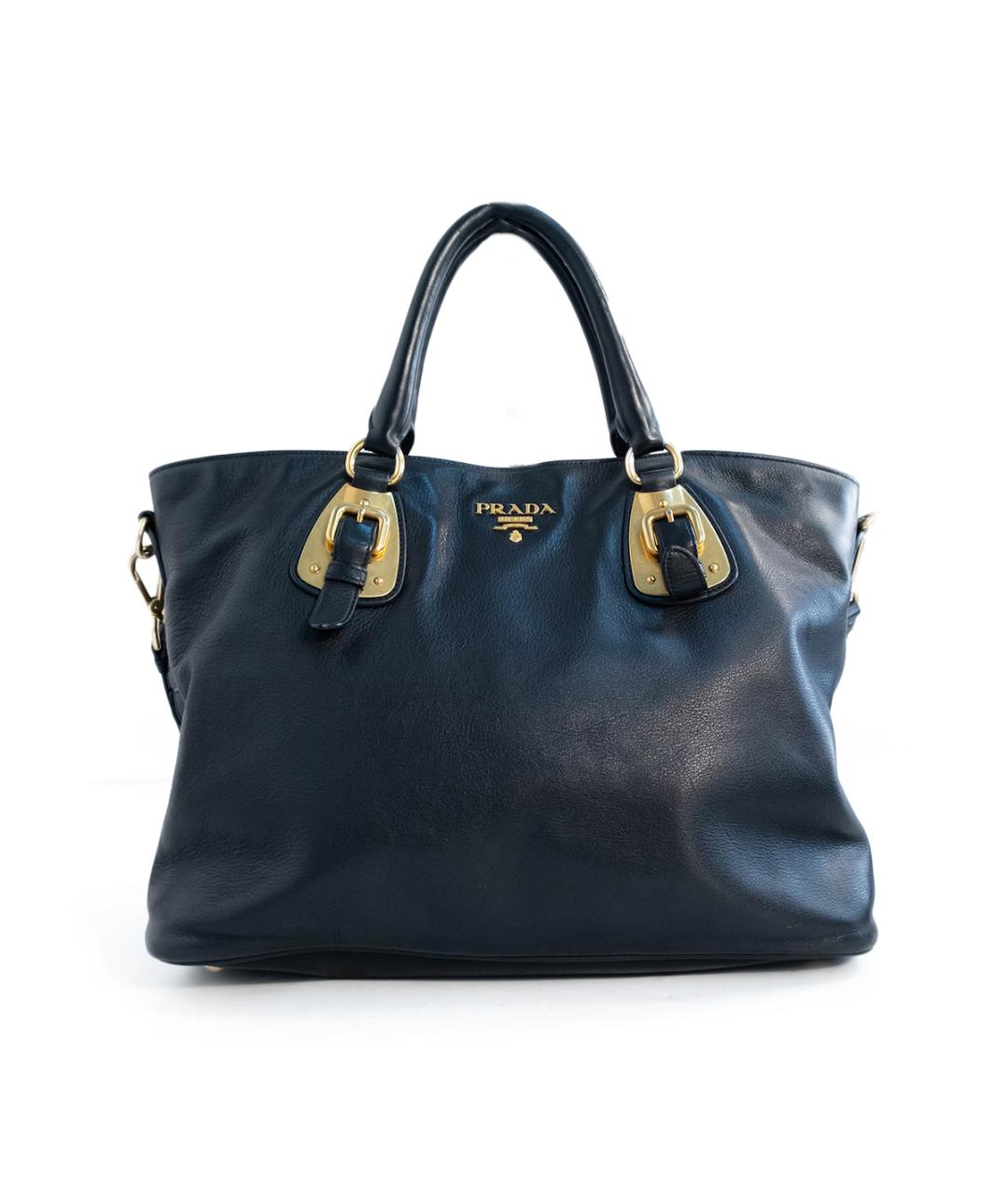 PRADA Черная кожаная сумка тоут, фото 1