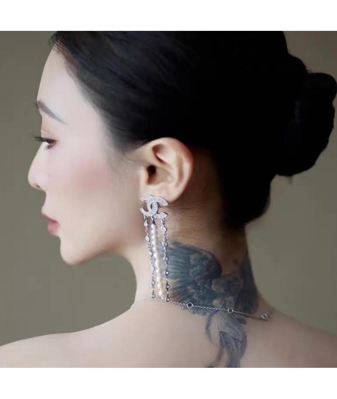 CHANEL Серебряные металлические серьги, фото 6