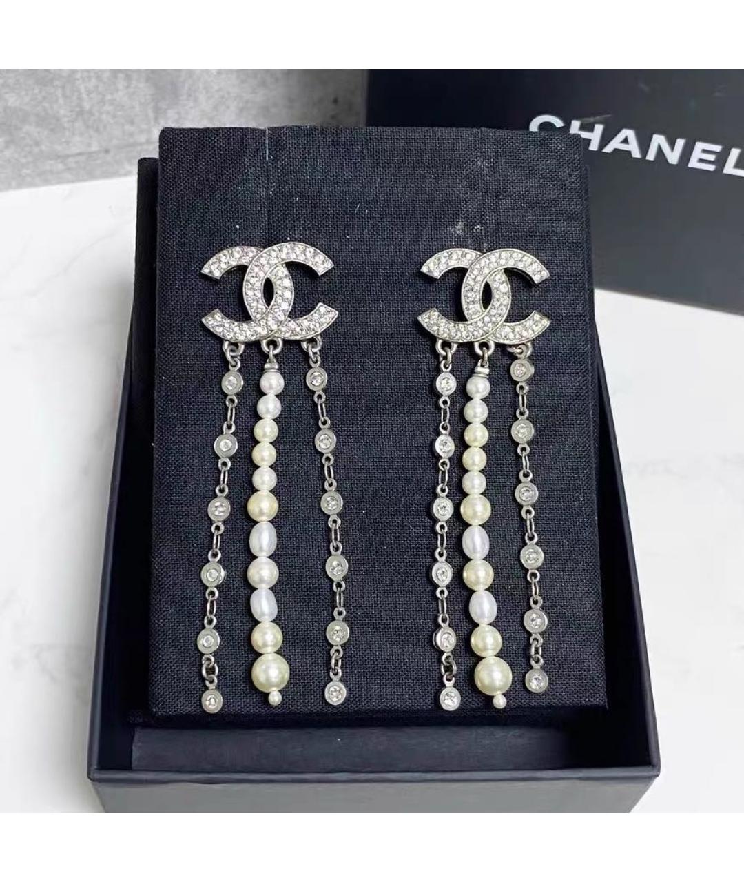 CHANEL Серебряные металлические серьги, фото 7