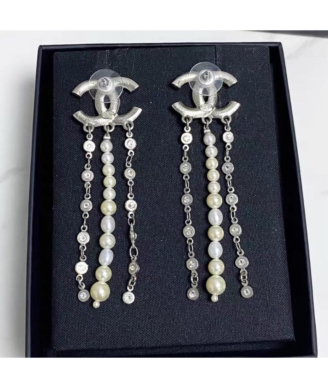 CHANEL Серебряные металлические серьги, фото 4