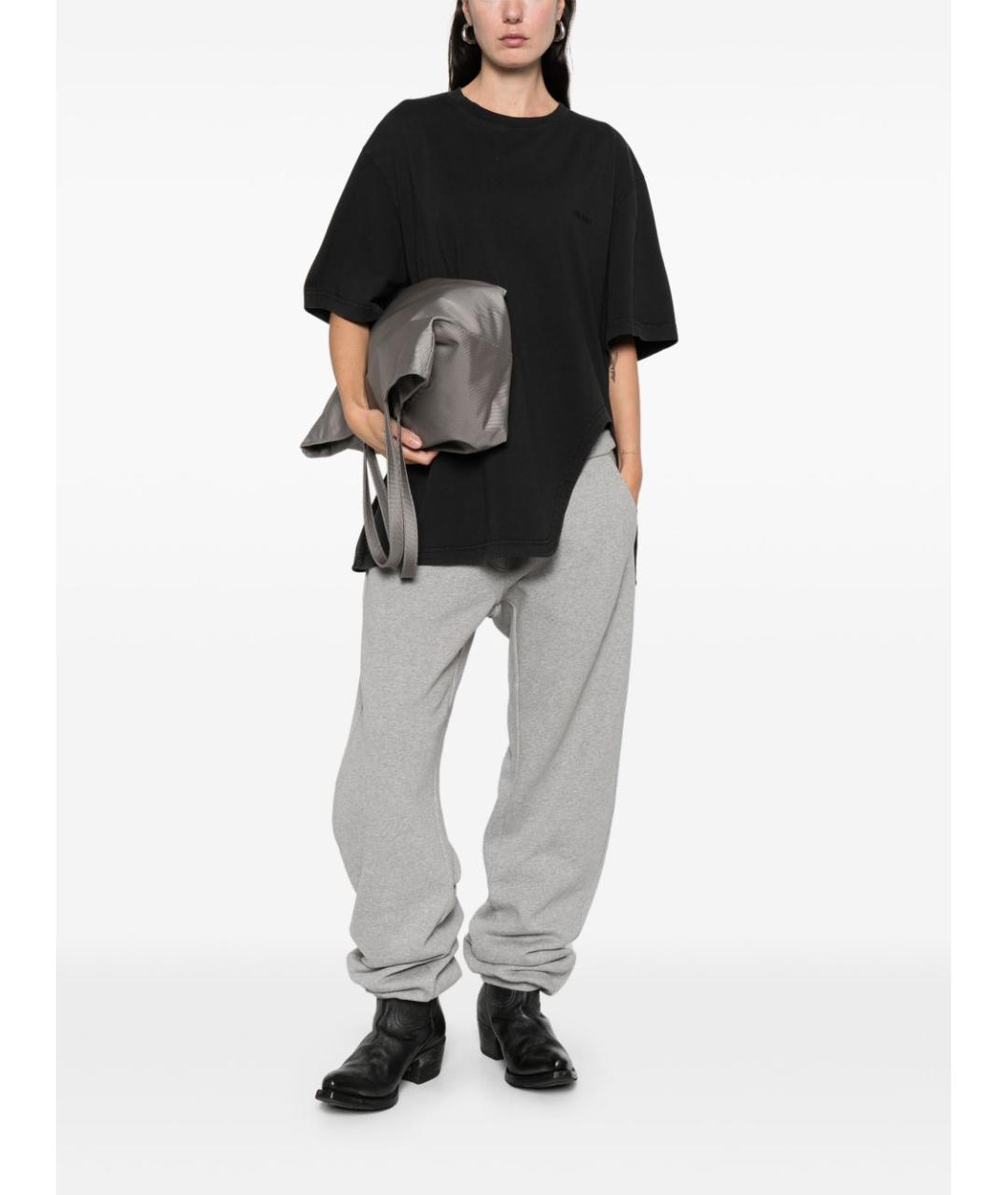 THE ATTICO Черная хлопковая футболка, фото 5