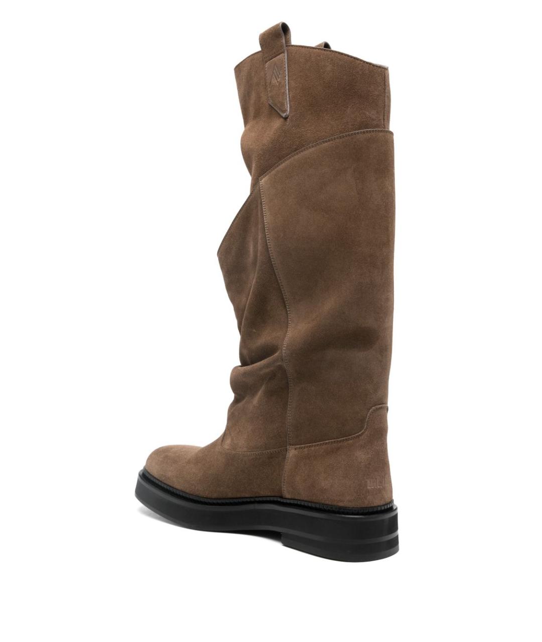 THE ATTICO Коричневые замшевые сапоги, фото 3