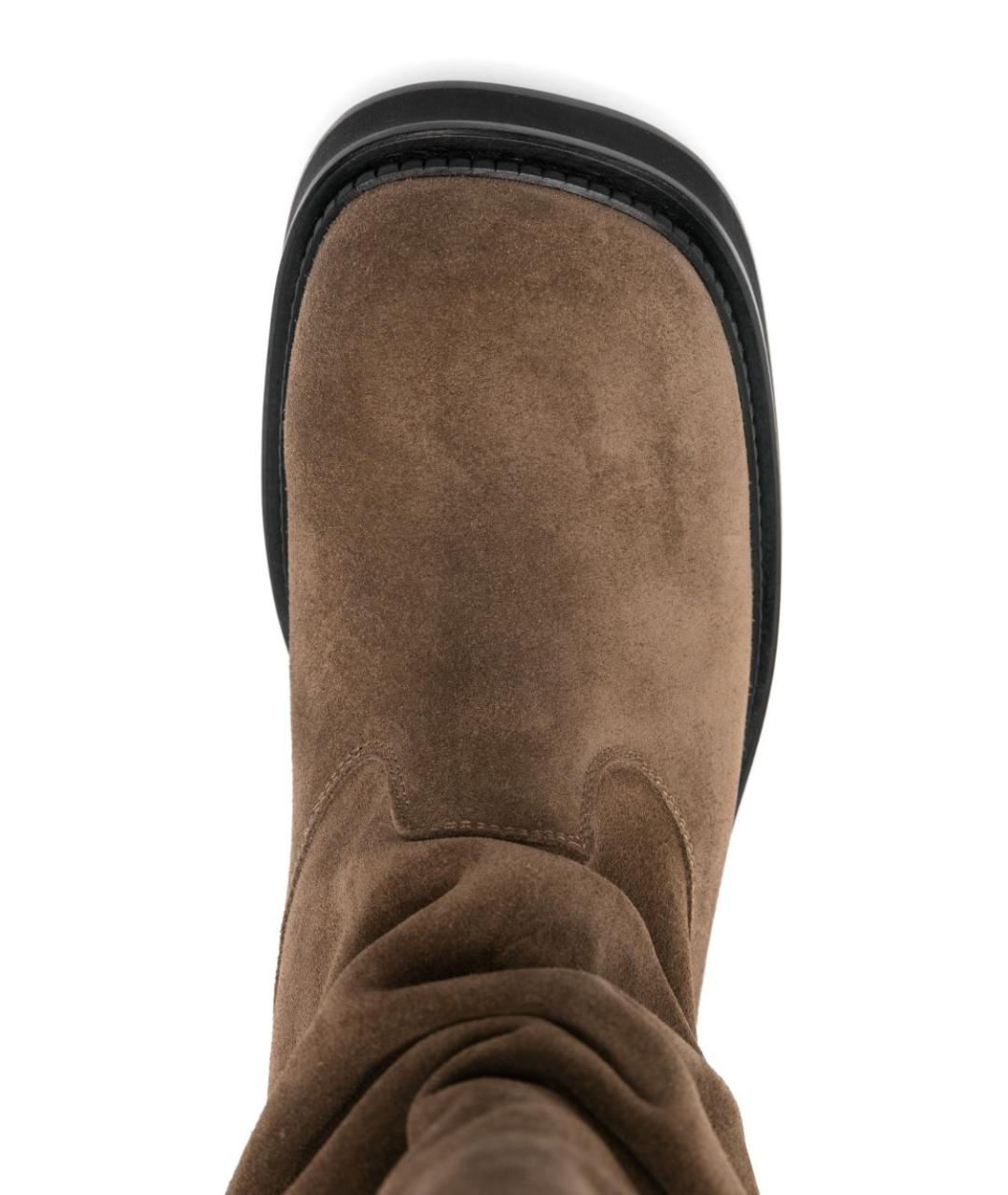 THE ATTICO Коричневые замшевые сапоги, фото 4