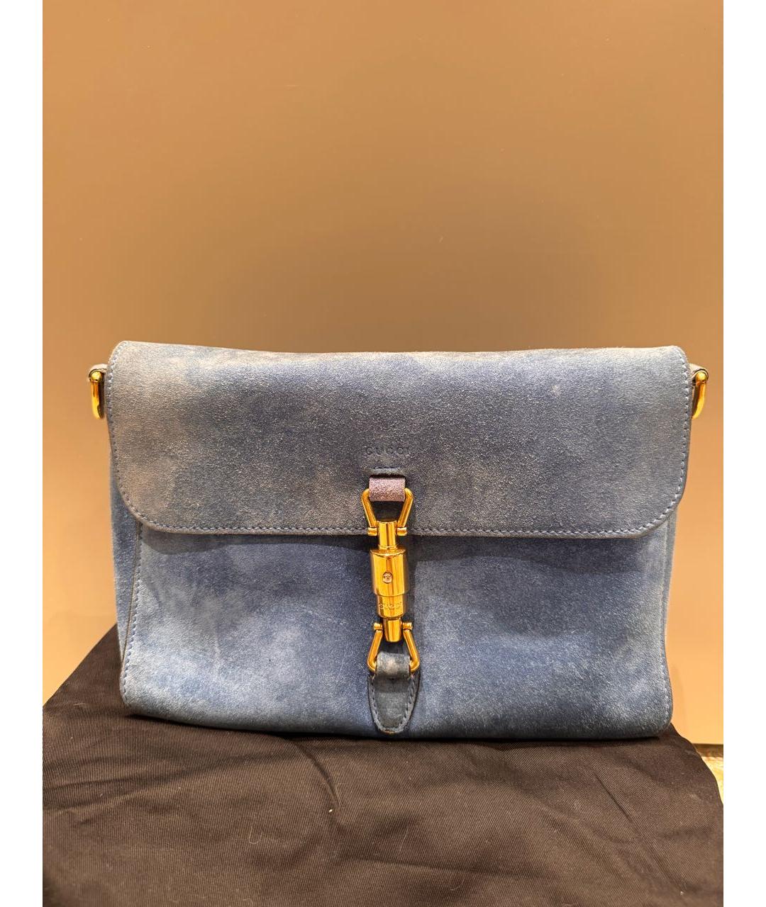 GUCCI Синяя замшевая сумка через плечо, фото 6