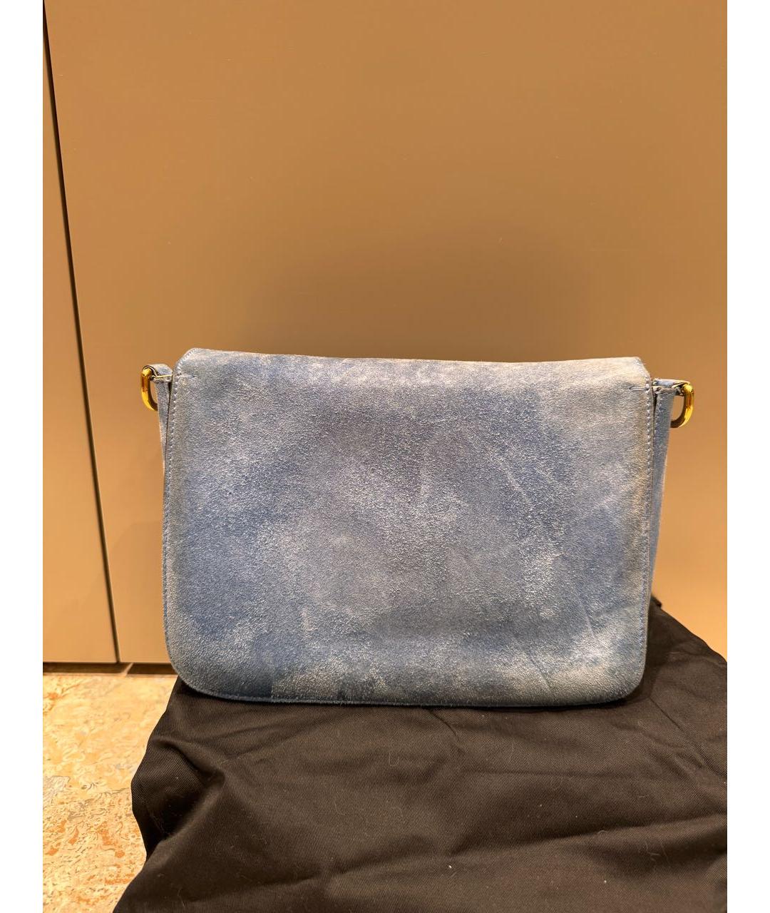 GUCCI Синяя замшевая сумка через плечо, фото 3