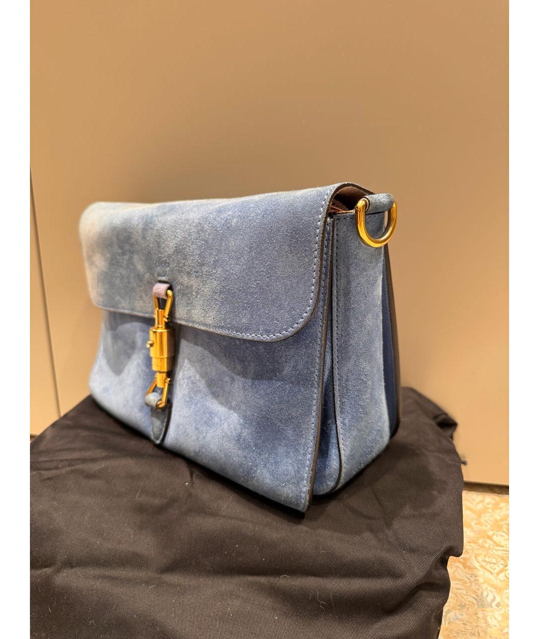 GUCCI Синяя замшевая сумка через плечо, фото 2