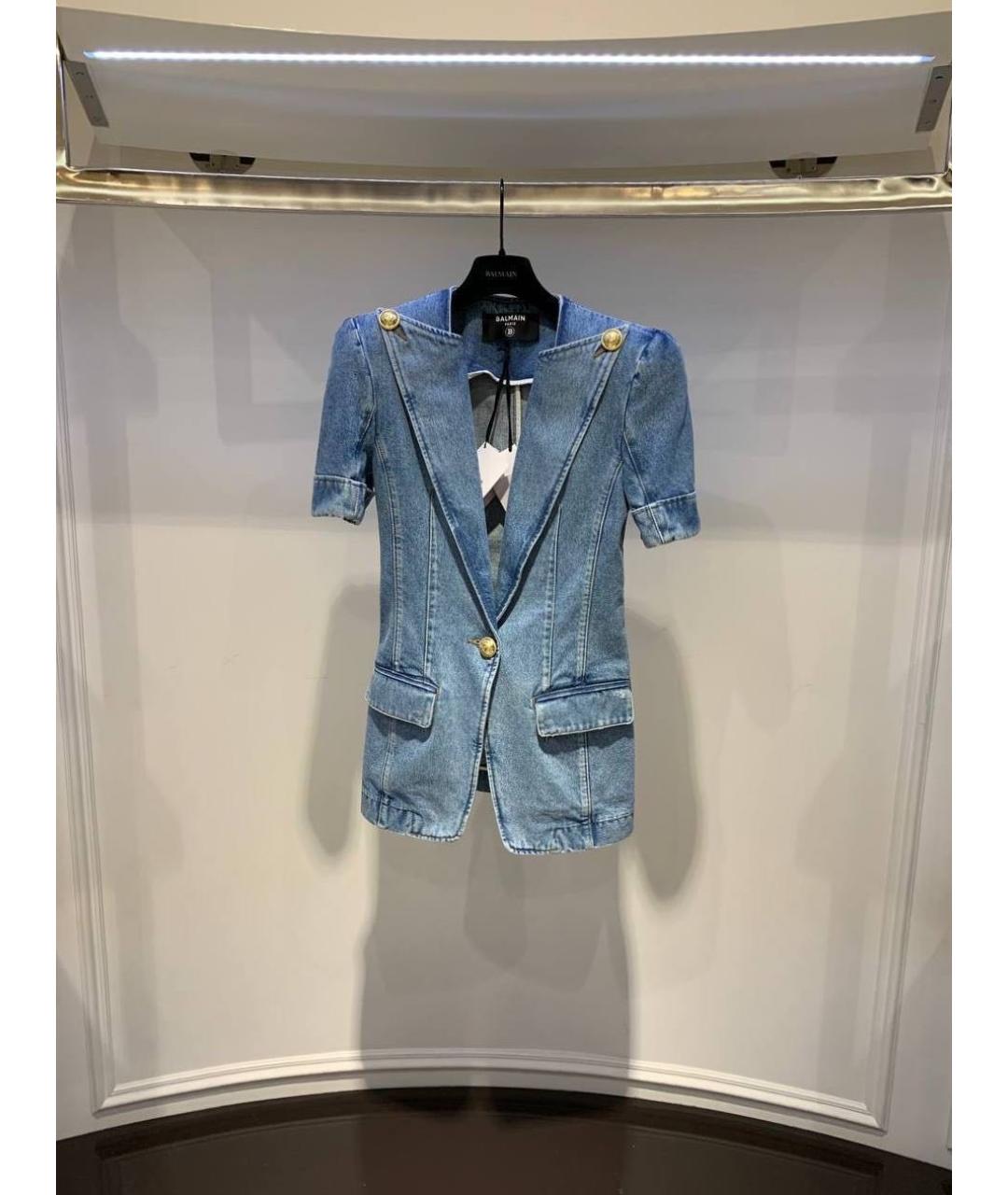 BALMAIN Голубой деним жакет/пиджак, фото 3