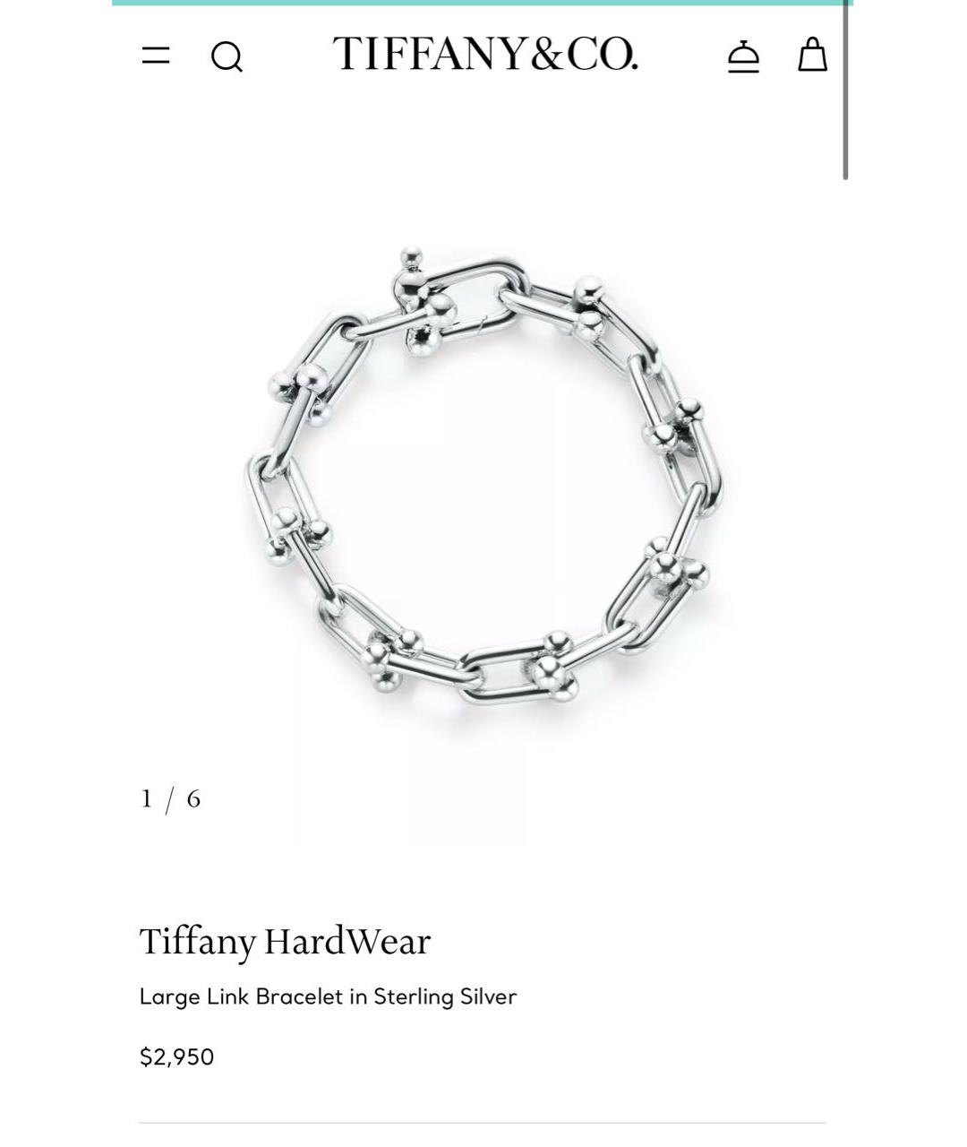 TIFFANY&CO Серебрянный серебряный браслет, фото 7