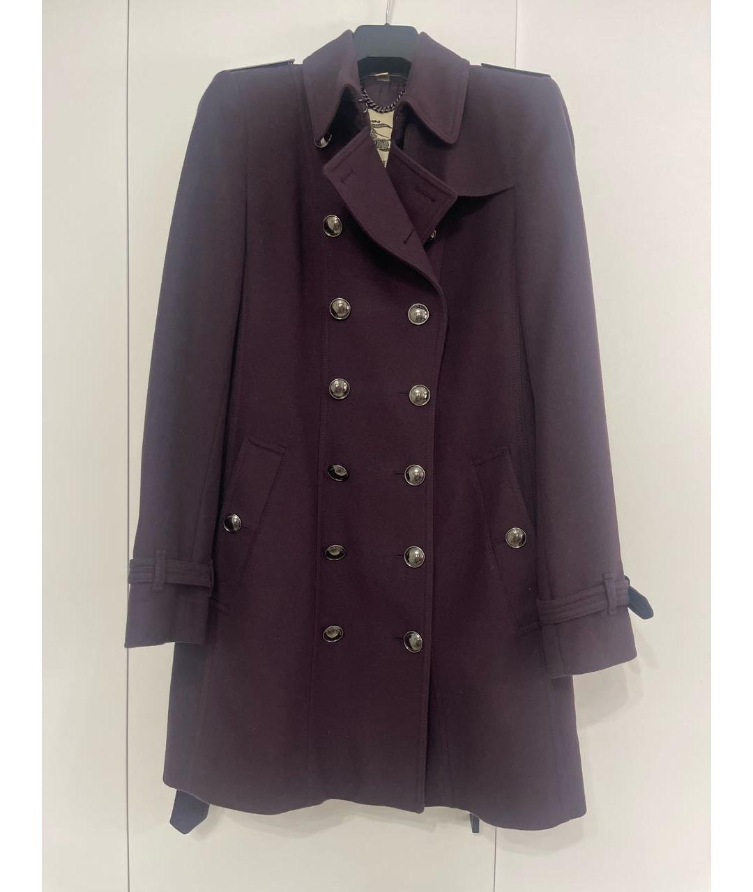 BURBERRY Фиолетовое шерстяное пальто, фото 7