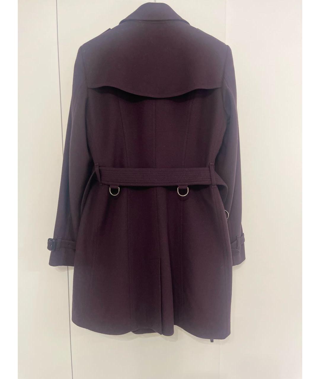 BURBERRY Фиолетовое шерстяное пальто, фото 2