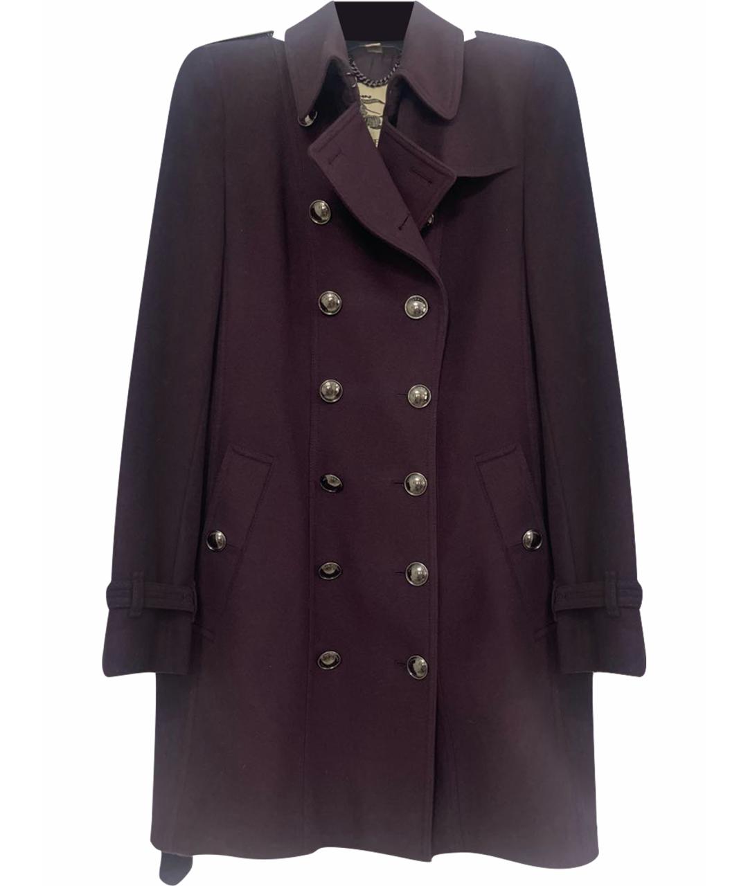 BURBERRY Фиолетовое шерстяное пальто, фото 1