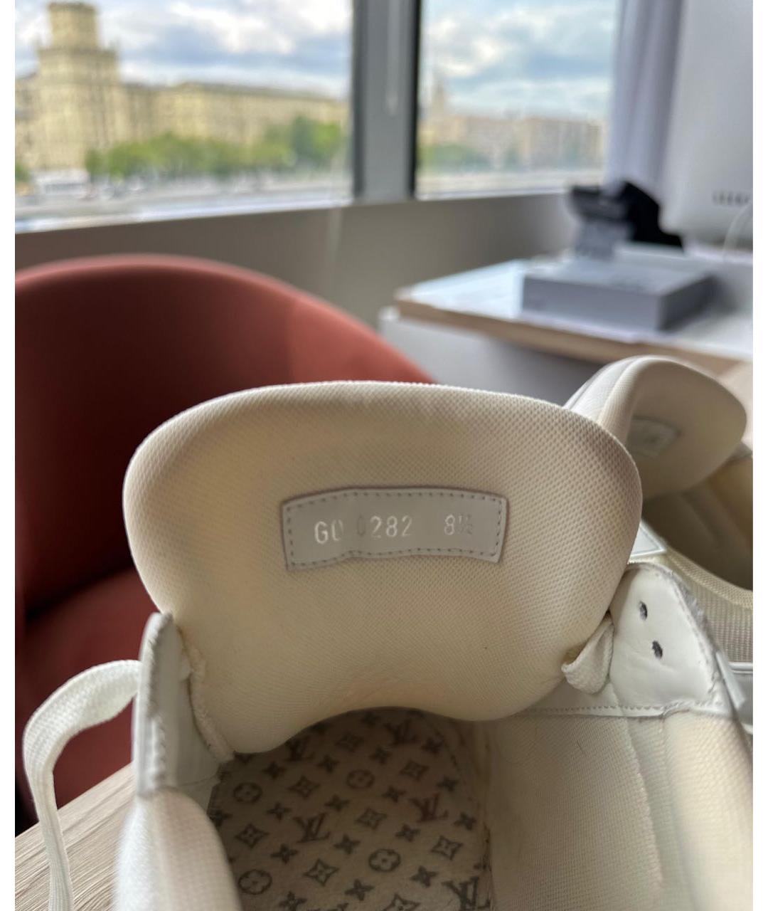 LOUIS VUITTON Белые кожаные низкие кроссовки / кеды, фото 3