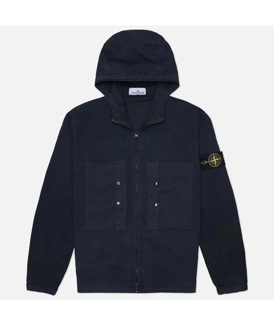 STONE ISLAND Темно-синяя хлопковая куртка, фото 6