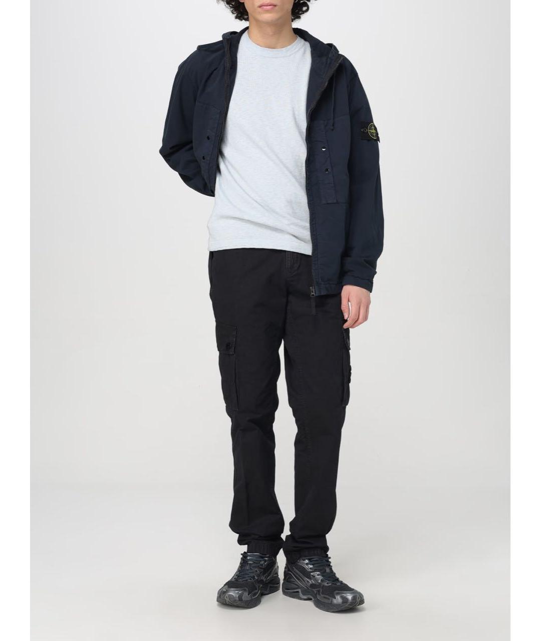 STONE ISLAND Темно-синяя хлопковая куртка, фото 5