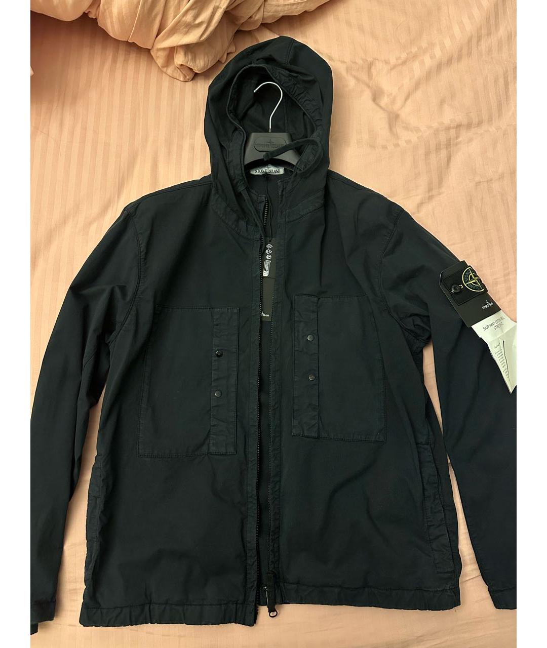 STONE ISLAND Темно-синяя хлопковая куртка, фото 7