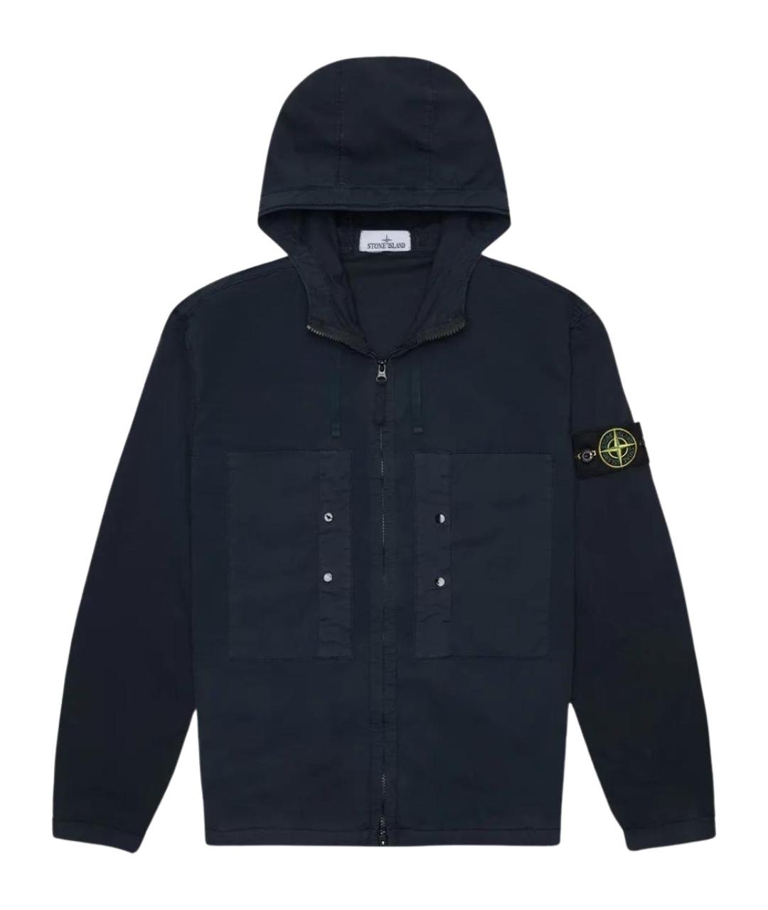 STONE ISLAND Темно-синяя хлопковая куртка, фото 1
