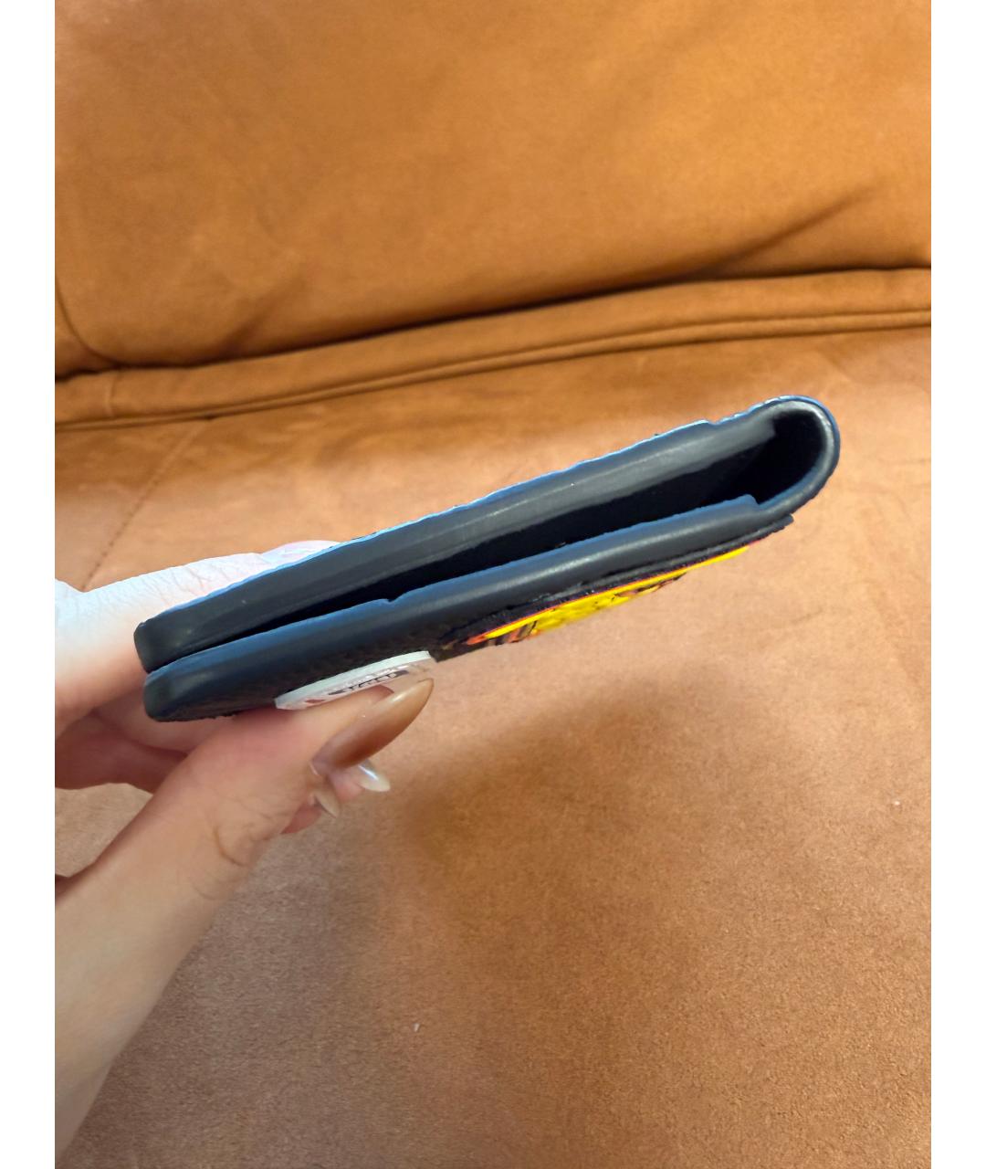 LOUIS VUITTON Черный кожаный кардхолдер, фото 6