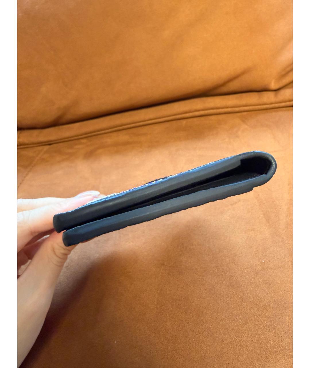 LOUIS VUITTON Черный кожаный кардхолдер, фото 5