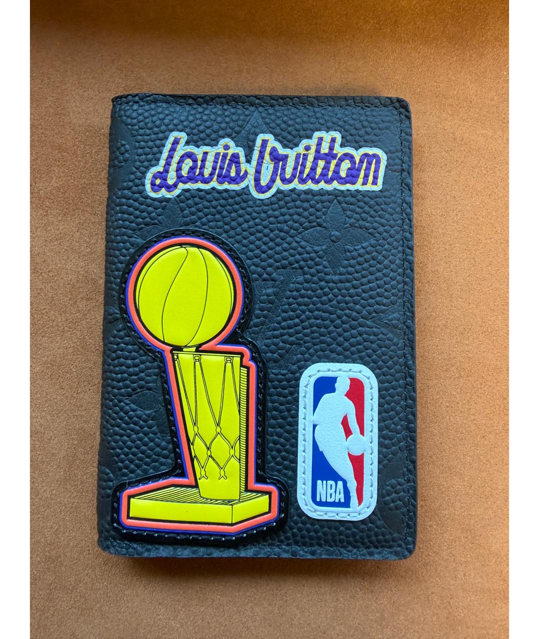LOUIS VUITTON Черный кожаный кардхолдер, фото 7