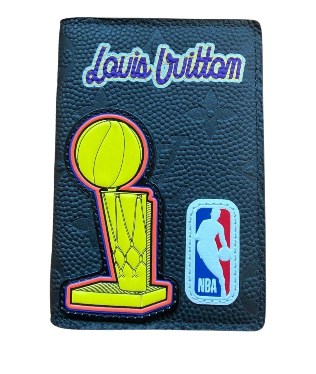 LOUIS VUITTON Черный кожаный кардхолдер, фото 1