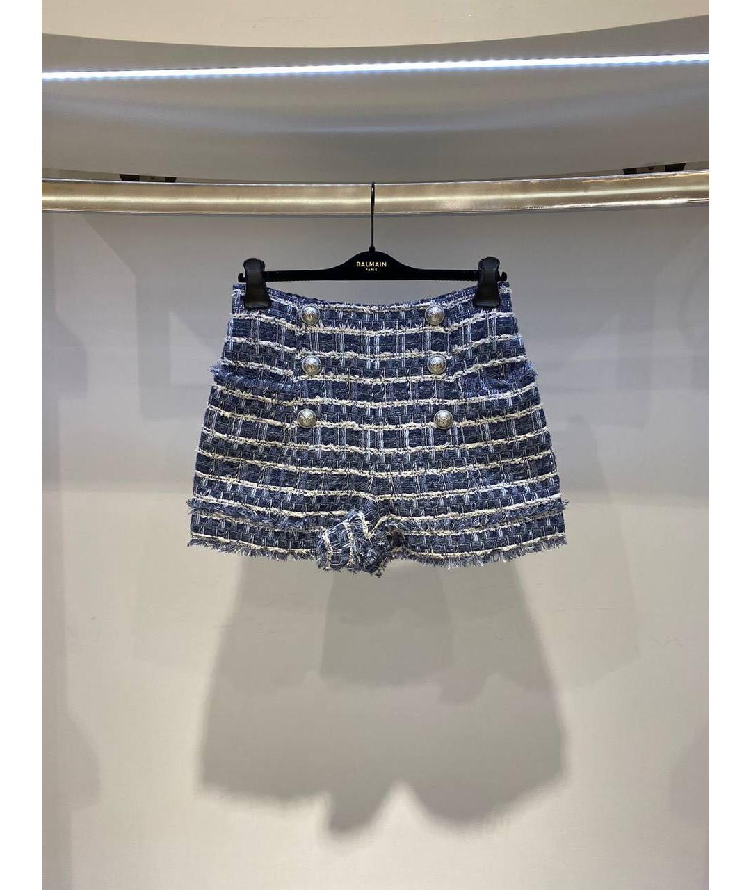 BALMAIN Синие твидовые шорты, фото 3